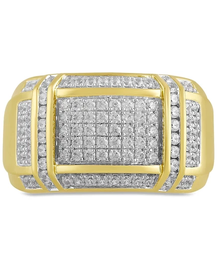 Men's Diamond Cluster Ring (1/2 ct. t.w.) in 18k Yellow Gold-Plated Sterling Silver (Also in Sterling Silver) gold