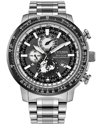 Мужские часы Citizen Promaster GeoTrekker, 46 мм, серебристые