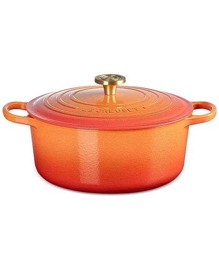Чугунная жаровня Le Creuset Signature 6,9 л, оранжевая