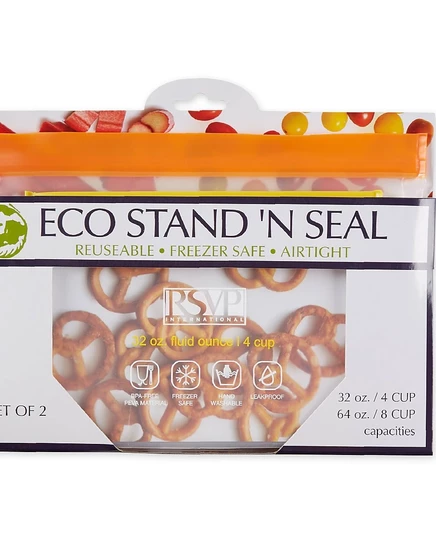 Пакеты для хранения RSVP Eco Stand-N-Seal 10″×7.6″, оранжевые
