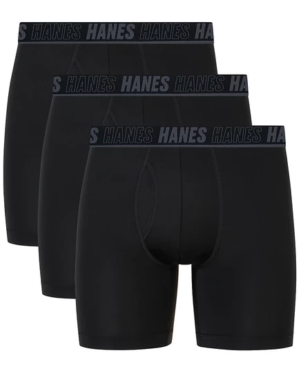 Мужские трусы-боксербрифы Hanes Moves XTEMP, 3 шт., черные