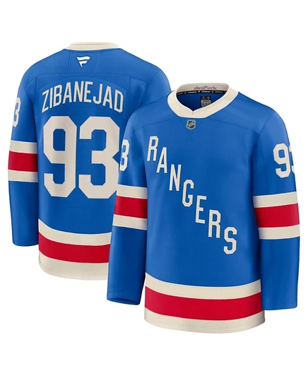 Мужское хоккейное джерси Fanatics Mika Zibanejad New York Rangers, синее