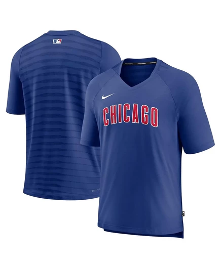 Мужская футболка Nike Royal Chicago Cubs Authentic Collection с V-образным вырезом Реглан Performance перед игрой royal