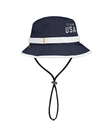 Мужская бейсболка-панама Nike Navy Team USA Apex Sideline On-Field Dri-FIT Boonie синего цвета