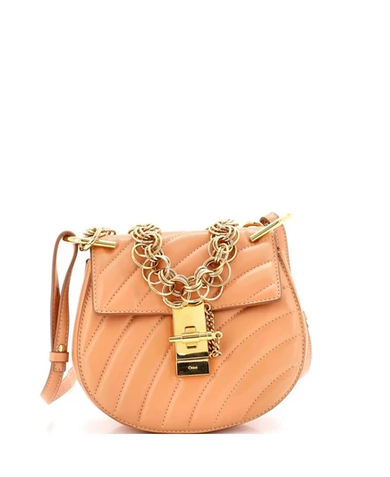 Женская сумка через плечо Pre-Owned Chloe Mini Drew Bijou, песочно-бежевая