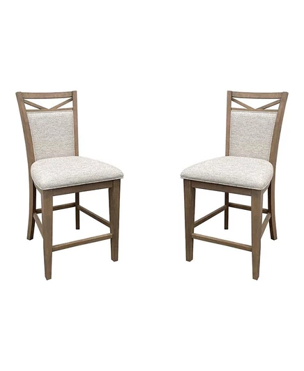 Parker House Furniture Americana Современный обеденный столовый стул с мягкой обивкой из двух комплектов коричнево-бежевого цвета
