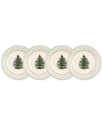 Набор десертных тарелок Spode Christmas Tree 20 см, 4 шт., белый