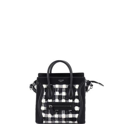 Женская сумка Pre-Owned Celine Nano Luggage, твид, черная