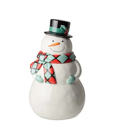 Сертифицированная международная трехмерная банка для печенья Christmas Whimsy Snowman со снеговиком