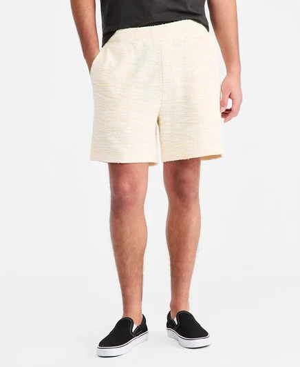 Мужские трикотажные шорты из букле Sun + Stone, Macy's Exclusive желтого цвета