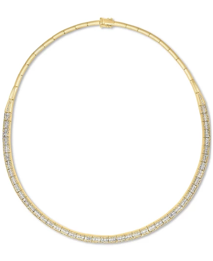 Колье Effy Round & Baguette 4 карат, 17″, золото 14 карат