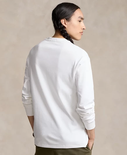Мужская приталенная футболка Polo Ralph Lauren из мягкого хлопка на заказ white