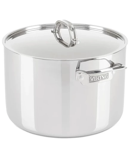 Кастрюля Viking 3-слойная 11,4 л с крышкой, серебристая