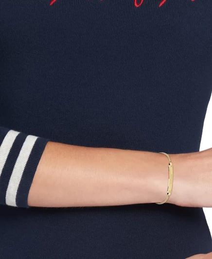 Браслет Tommy Hilfiger Linear Logo Plaque, золотистый