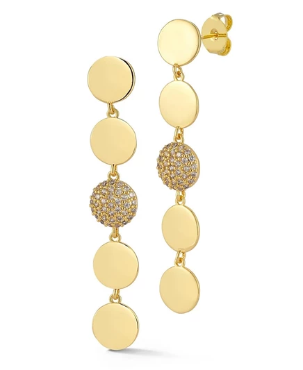 Серьги-капли Rachel Zoe с позолоченным кольцом и Паве из золота