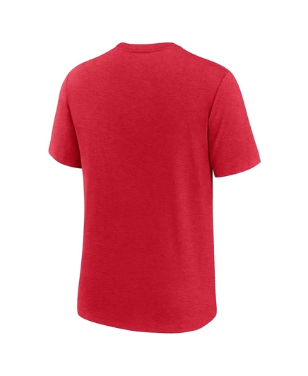 Мужская футболка Nike Heather Scarlet Ohio State Buckeyes Blitz Evergreen Legacy Primary Tri-Blend от Nike. scarlet
