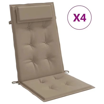 Подушки для кресел vidaXL Highback, 4 шт., тауп