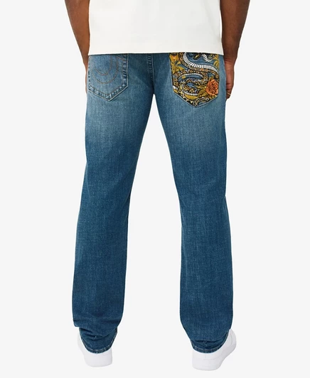 Мужские джинсы прямого кроя Ricky от True Religion синего цвета