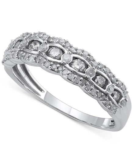 Кольцо Macy's Scalloped Edge 0,5 карат, белое золото