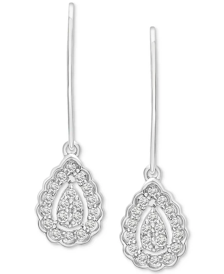 Серьги-подвески Macy's с бриллиантами 0,25 кт, серебристые