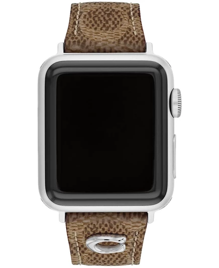 Фирменный холщовый кожаный ремешок COACH Women's Tan Coach для Apple Watch 38мм, 40мм, 41мм
