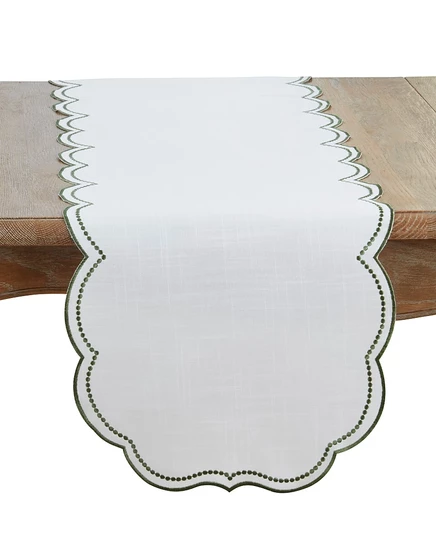 Дорожка на стол Saro Lifestyle вышитая, 41×178 см, зеленая