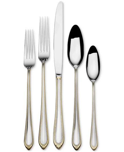 Набор Mikasa Regent Bead Gold, 65 предметов на 12, золотой