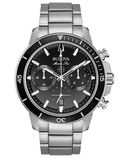 Мужские часы Bulova Marine Star хронограф, 45 мм, серебристые
