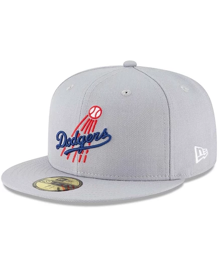 Мужская кепка New Era 59FIFTY Dodgers, шерсть, серая