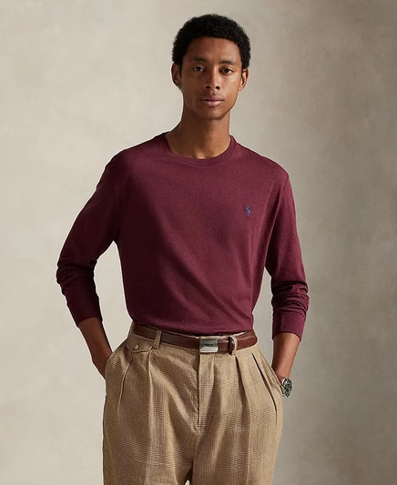 Мужской лонгслив Polo Ralph Lauren, винный меланж