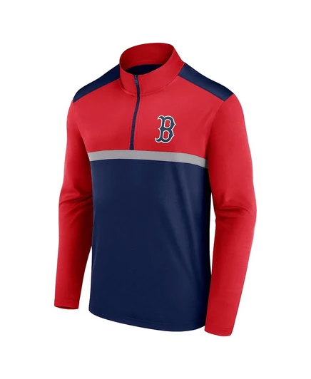 Мужской темно-синий топ Fanatics Boston Red Sox Unstopable с застежкой-молнией на четверть дюйма navy