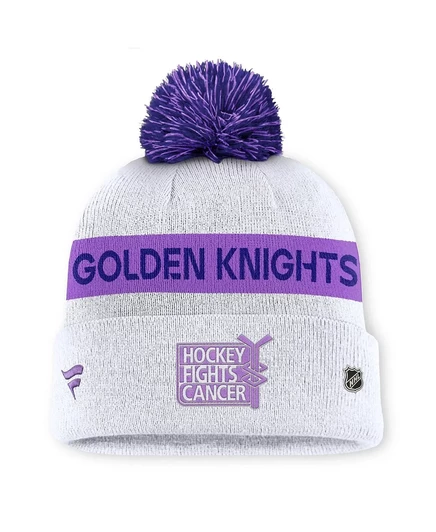 Мужская вязаная шапка Fanatics Vegas Golden Knights с помпоном, белая