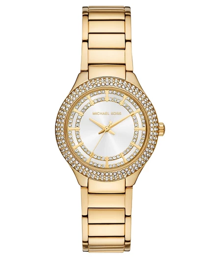 Женские часы Michael Kors Sylvia с тремя стрелками из нержавеющей стали золотистого цвета, 33 мм