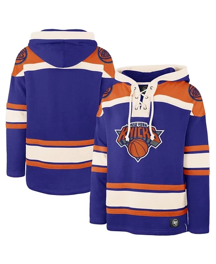 Мужской пуловер с капюшоном Royal New York Knicks Superior 47-го года выпуска, синий
