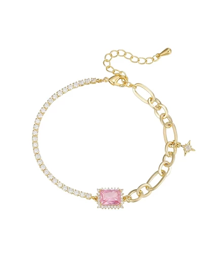 Браслет Macy's Rectangle с куб. цирконием, золотистый