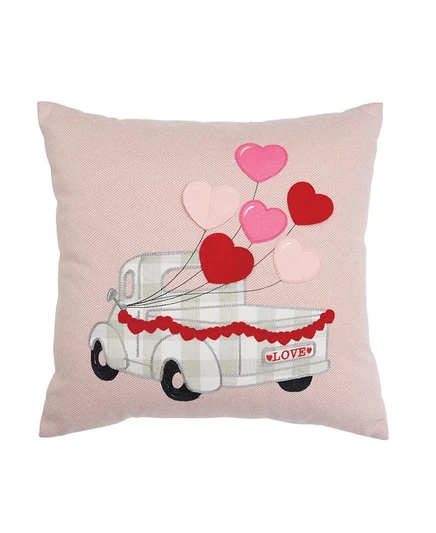 Декоративная подушка C & F Home Love Truck 46×46 см, розовая