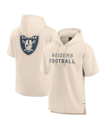 Мужская кремовая толстовка Fanatics Las Vegas Raiders Elements с надписью Future Ground, пуловер с коротким рукавом и капюшоном цвета слоновой кости /кремовый