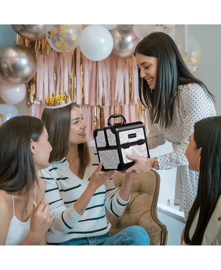 Косметический органайзер Byootique Makeup Train Case с зеркальным подносом Artist CB Dusk gray
