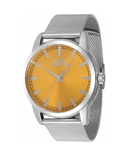 Мужские часы Invicta 48506 Celestial Quartz с желтым циферблатом и 3 стрелками.