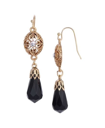 Серьги 2028 Crystal с кристаллом и акрилом, черные