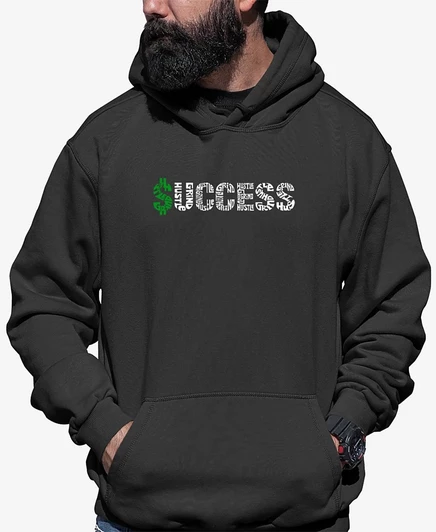Мужское худи LA Pop Art Success с текстовым принтом, серое