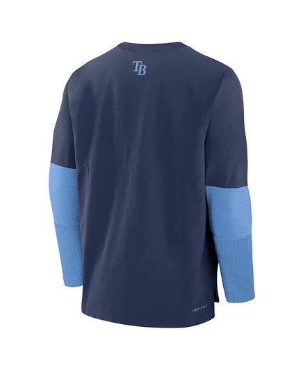 Мужская футболка с длинным рукавом Nike темно-синего цвета Tampa Bay Rays Authentic Collection Player облегченного кроя с длинными рукавами navy, light blue