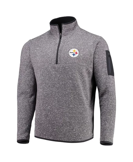 Мужской пуловер Antigua с логотипом Steelers, серый