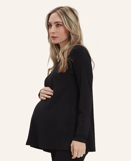 Женская футболка NOM Maternity Nicolette для кормления, черная