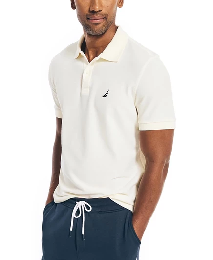 Мужское поло Nautica Classic Fit Performance Deck, белое