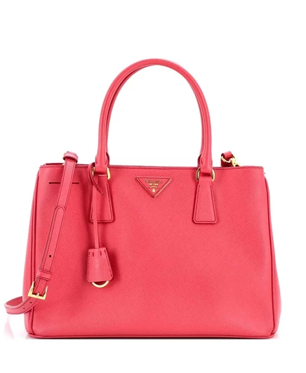 Женская сумка Prada Gardener's Tote, кожа Saffiano, розовая