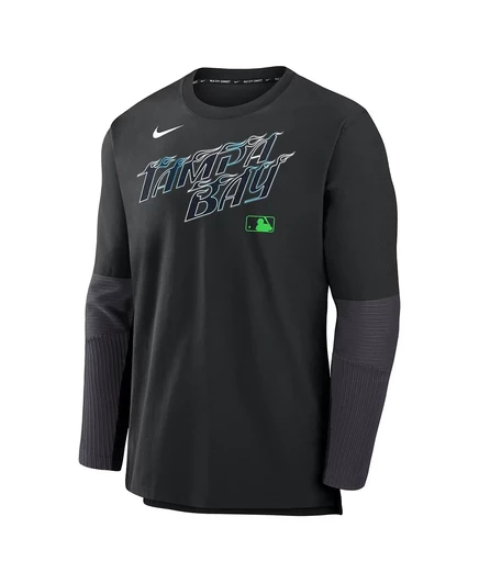 Мужская черная футболка с длинным рукавом Tampa Bay Rays Authentic Collection City Connect от Nike Tri-Blend Performance black