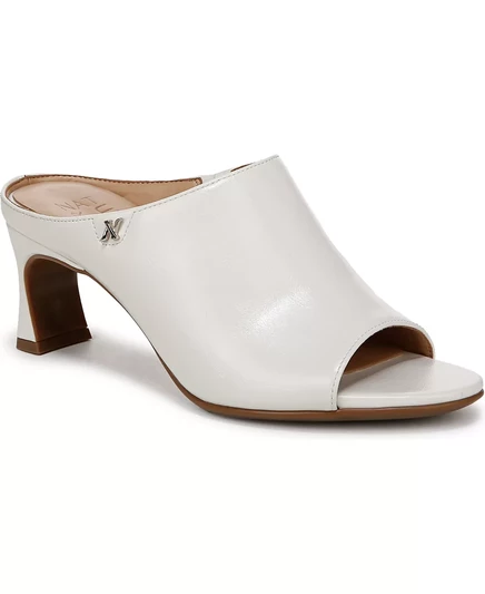 Женские босоножки-горки Imogen с открытым носком под платье warm white crinkle faux leather