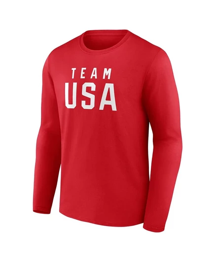 Мужская футболка-лонгслив fanatics team usa, красная