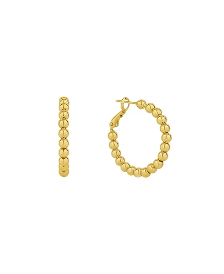 And Now This 18K Gold Plated or Silver Plated Bead Hoop Earring gold